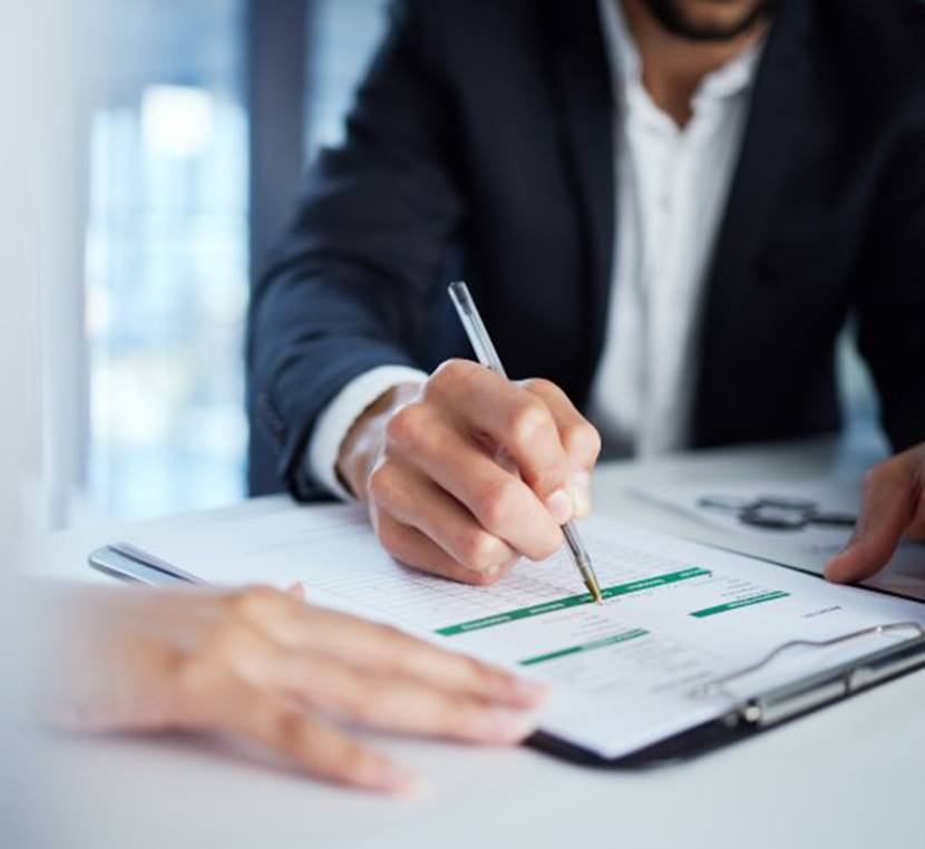 People go over paperwork