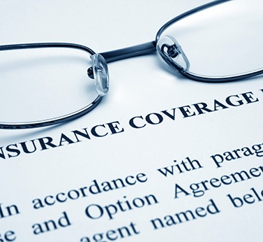 Close-up of insurance coverage document