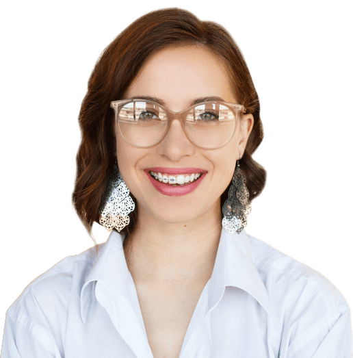 woman with invisalign and braces